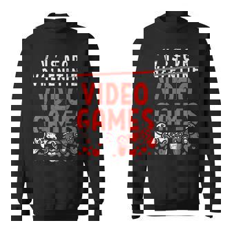 V Is For Video Games Valentines Day Gamer Boy Men Sweatshirt - Thegiftio UK