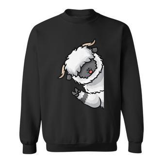 Valais Blacknose Sheep On Side Walliser Schwarznasenschaf Sweatshirt - Monsterry