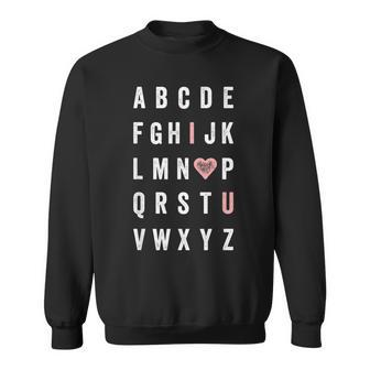 Valentine's Day Abc I Love You With Heart Teacher Sweatshirt - Monsterry