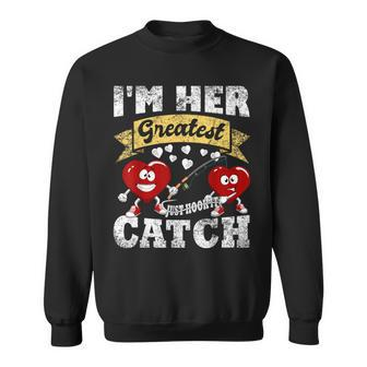 Valentines Day For Him & Her Matching Couples Fishing Sweatshirt - Monsterry