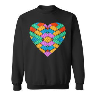 Valentines Day For Boys Block Brick Heart Sweatshirt - Monsterry DE