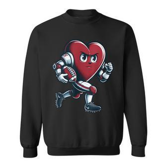 Valentine's Day Heart Football Player Team Sports Sweatshirt | Mazezy