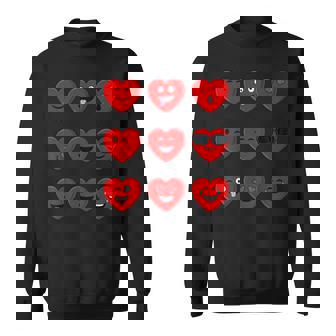 Valentines Day Silly Faces Hearts Boys Girls Sweatshirt - Monsterry