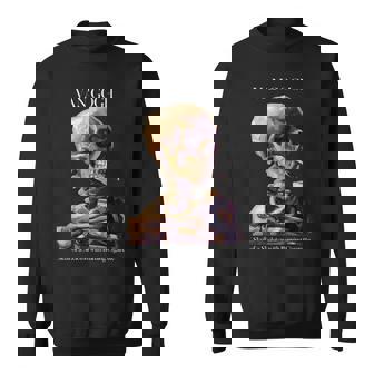 Van Gogh Cráneo Con Un Cigarrillo Ardiente Pintura Esqueleto Camisa de entrenamiento - Regaloses