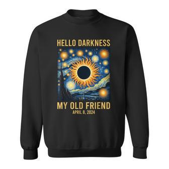 Van Gogh Starry Night Hello Darkness Solar Eclipse 2024 Sweatshirt | Mazezy