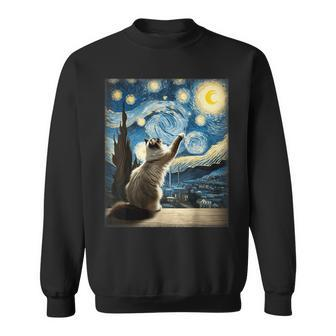 Van Gogh Starry Night Style Artistic Ragdoll Cat Sweatshirt - Monsterry DE
