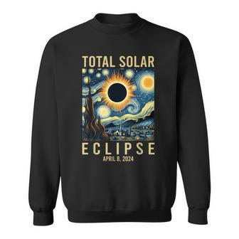 Van Gogh Starry Night Total Solar Eclipse April 8 2024 Sweatshirt | Mazezy
