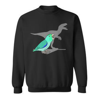 Velociraptor Turquoise Parrotlet Dinosaur Parrot Birb Memes Sweatshirt - Monsterry CA