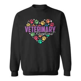 Vet Receptionist Appreciation Heart Veterinary Receptionist Sweatshirt - Thegiftio UK