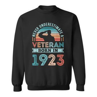 Veteran Born In 1923 100Th Birthday Military Sweatshirt - Monsterry