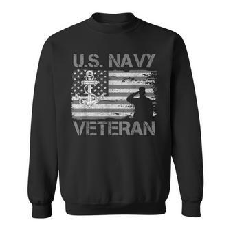 Veteran Of Us Navy Usa Flag Vintage Us Navy Sweatshirt - Monsterry CA