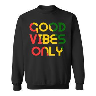 Vibes Good Only Rasta Reggae Roots Clothing Jamaica Flag Sweatshirt - Monsterry DE