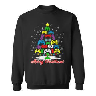 Video Game Controller Christmas Tree Gaming Christmas Gamer Sweatshirt - Thegiftio UK
