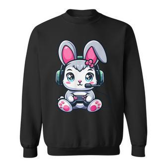 Video Game Easter Bunny Cute Gamer Girl Sweatshirt | Mazezy AU
