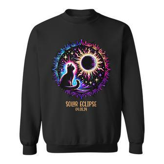 View Totality April 8 2024 Astronomy Cat Lover Solar Eclipse Sweatshirt | Mazezy UK