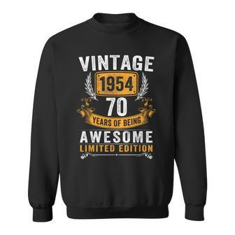 Vintage 1954 Made In 1954 70 Years Old 70Th Birthday Sweatshirt - Monsterry