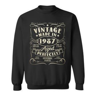 Vintage 37Th Birthday Decorations 1987 37 Birthday Sweatshirt | Mazezy