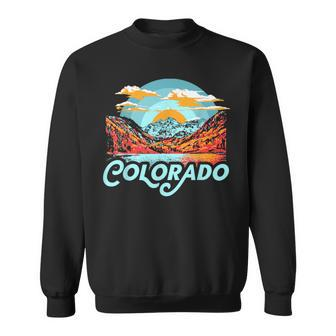Vintage 80'S Colorado Maroon Bells Retro Mountains Graphic Sweatshirt - Monsterry