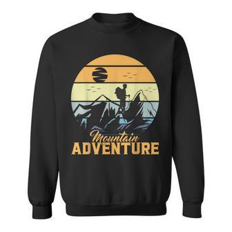 Vintage Adventure Awaits Explore The Mountains Camping Sweatshirt - Monsterry