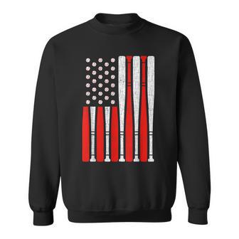 Vintage American Flag Baseball Dad Men Boy Kids 4Th Of July Sweatshirt - Monsterry DE