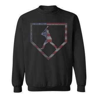 Vintage American Flag Baseball Usa Sweatshirt - Monsterry AU