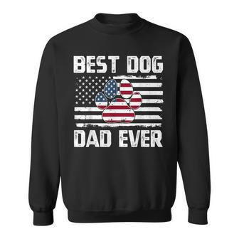 Vintage American Flag Father's Day Papa 4Th Of July Dog Dad Sweatshirt - Thegiftio UK