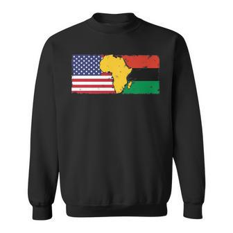Vintage American Flag With Pan African Flag Sweatshirt - Monsterry AU