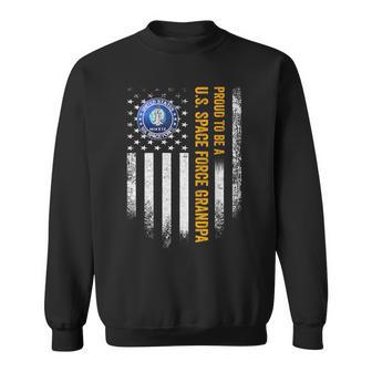 Vintage American Flag Proud Us To Be A Space Force Grandpa Sweatshirt - Monsterry DE