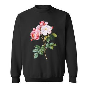 Vintage & Pink Rose Sweatshirt - Seseable