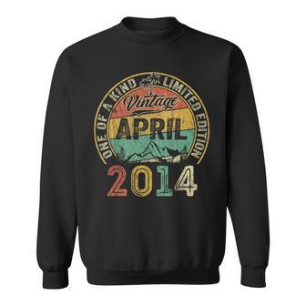 Vintage Awesome Since April 2014 10Th Birthday For Boy Sweatshirt - Seseable
