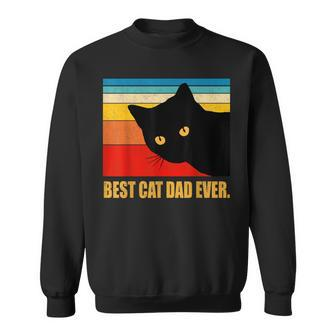 Vintage Best Cat Dad Ever Daddy Fathers Day Sweatshirt - Monsterry UK