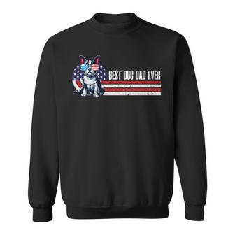 Vintage Best Dog Dad Ever French Bulldog Fathers Day Sweatshirt - Seseable