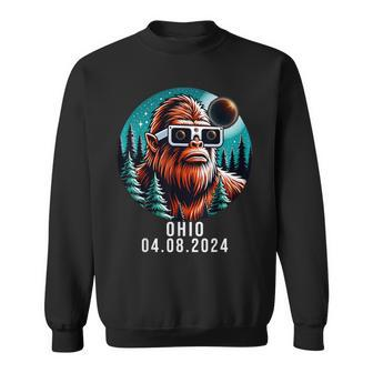 Vintage Bigfoot Ohio With Total Solar Eclipse 2024 Sweatshirt - Thegiftio UK