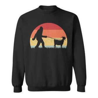 Vintage Bigfoot Walking Goat Sasquatch Sweatshirt | Mazezy