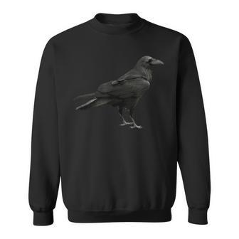 Vintage Black Crow Raven Silhouette Bird Sweatshirt - Monsterry AU
