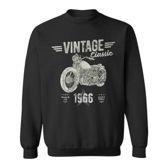 Vintage Born 1966 Birthday Classic Retro Motorbike Sweatshirt - Monsterry