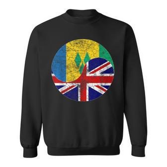 Vintage British & St Vincent And The Grenadines Flags Sweatshirt - Monsterry