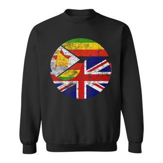 Vintage British & Zimbo Flags Uk And Zimbabwe Sweatshirt - Monsterry