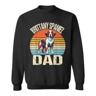 Vintage Brittany Spaniel Dad Dogs Lovers Daddy Father's Day Sweatshirt - Thegiftio UK