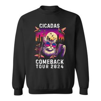 Vintage Cat Selfie With Cicada Comeback Summer Tour 2024 Sweatshirt - Monsterry AU