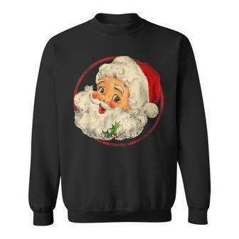 Vintage Christmas Santa Claus Face Old Fashioned Baby Sweatshirt - Monsterry AU