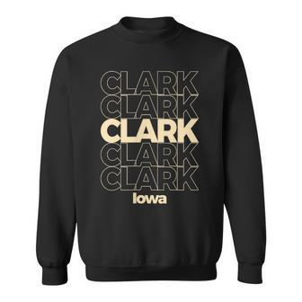 Vintage Clark Iowa Repeating Text Sweatshirt | Mazezy DE
