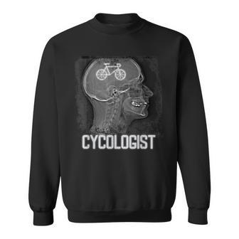 Vintage Cycling Brain Scan Skull Riding Cycologist In Mind Sweatshirt - Monsterry CA