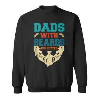 Vintage Dads With Beards Are Better Father's Day Joke Sweatshirt - Thegiftio UK