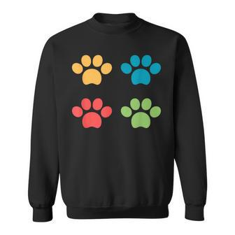 Vintage Dog Puppy Dog Paw Print Dog Love Pet Paw Sweatshirt - Monsterry CA
