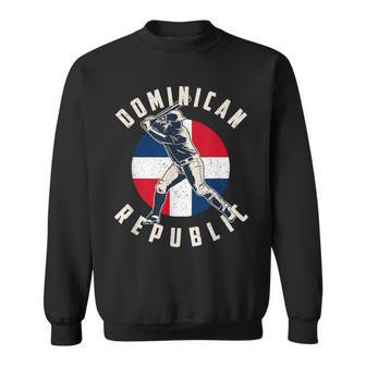 Vintage Dominican Baseball Batter Dominican Republic Flag Sweatshirt - Monsterry DE