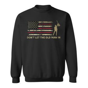 Vintage Don't Let The Old Man In American Flag Guitar Sweatshirt | Mazezy