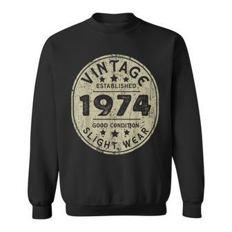 Vintage Established 1974 49Th Birthday Party Retro Men Sweatshirt - Seseable