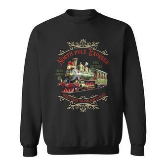 Vintage Family Holiday North Pole Polar Express All Abroad Sweatshirt | Mazezy