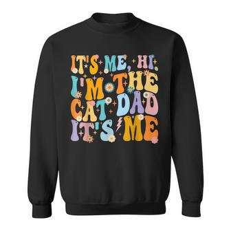 Vintage Fathers Day It's Me Hi I'm The Cat Dad It's Me Sweatshirt - Monsterry UK
